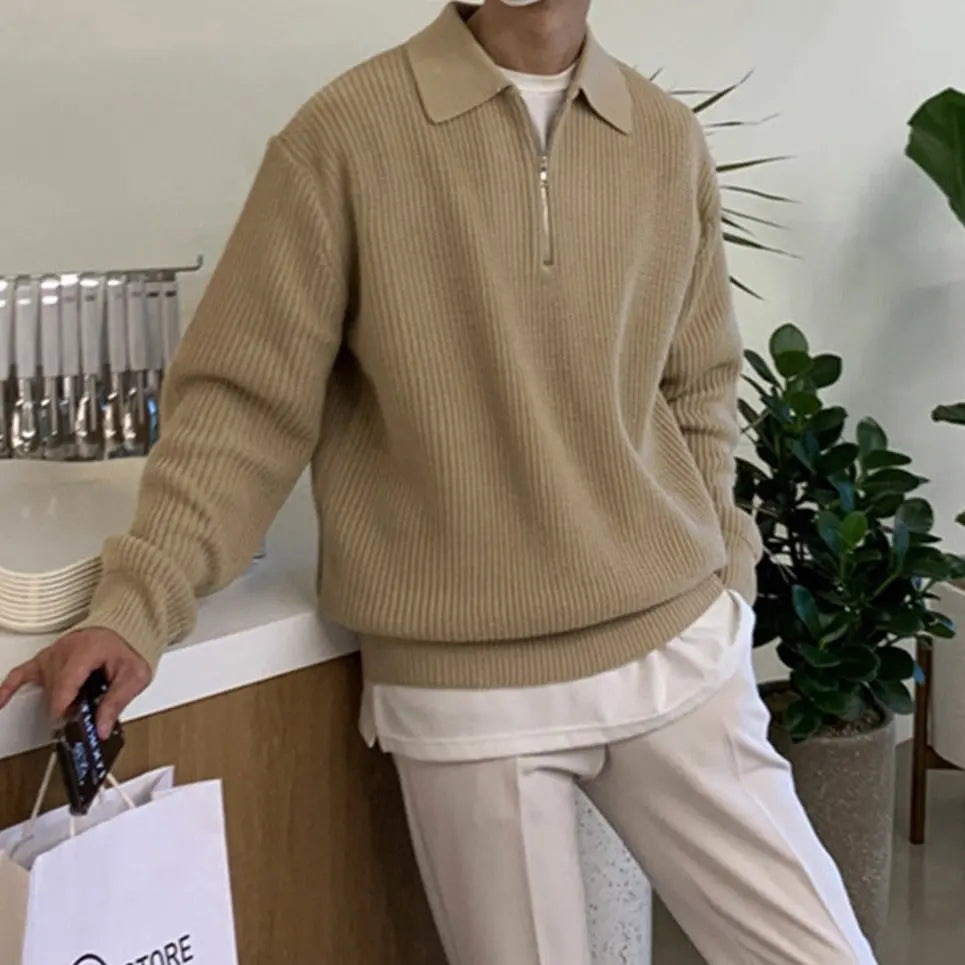 Men's casual sophistication half-zip sweater