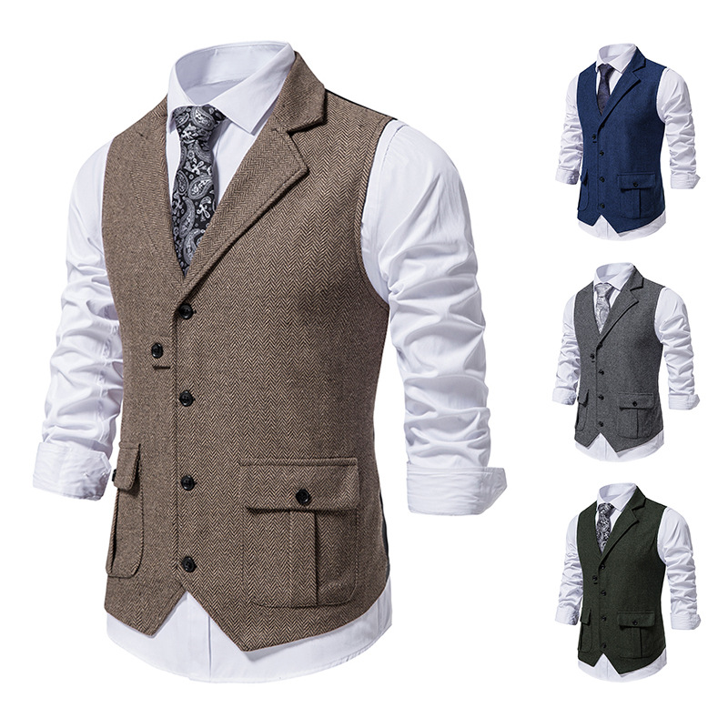 Classic single-breasted vest for men