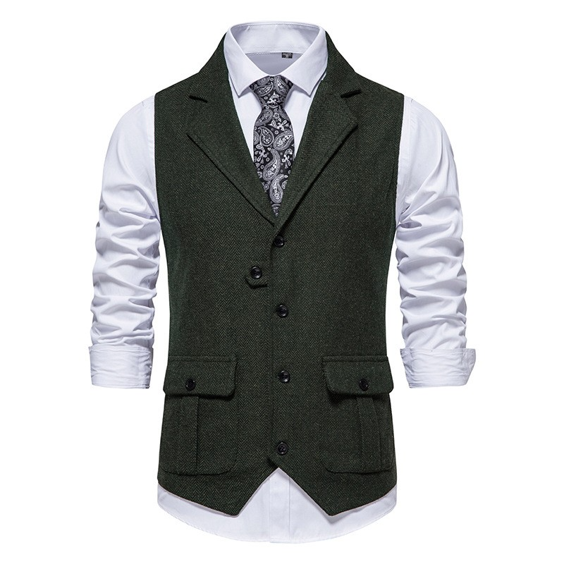 Classic single-breasted vest for men