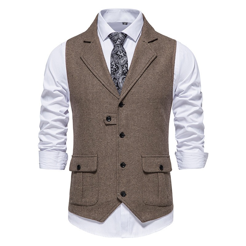 Classic single-breasted vest for men