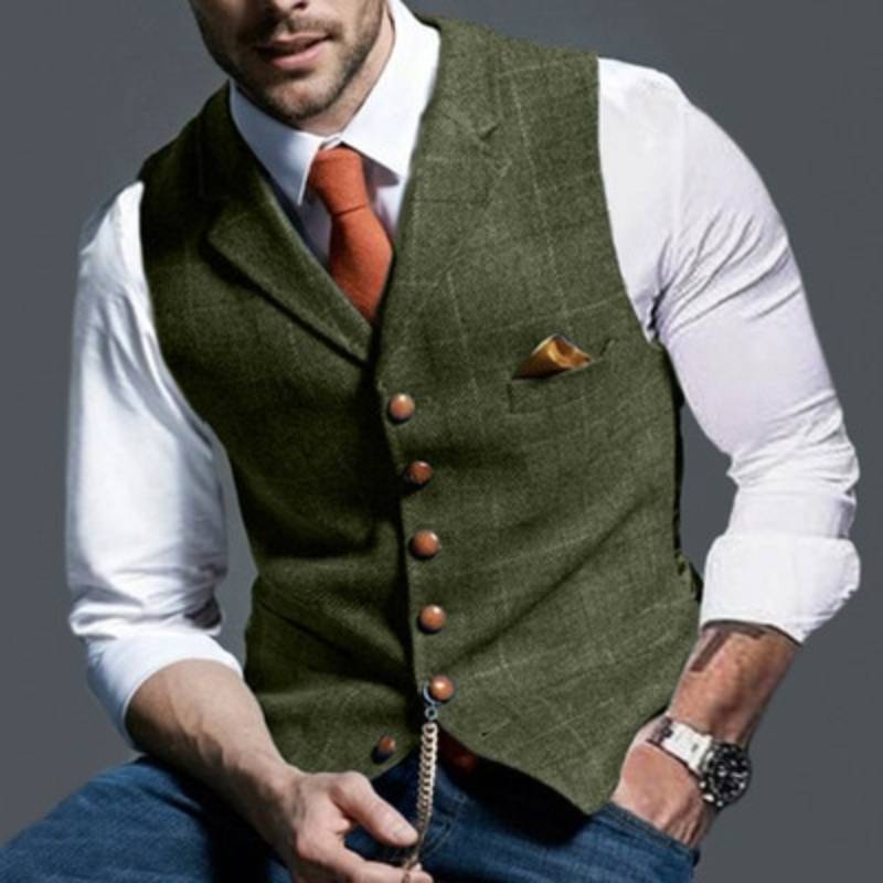 Men's plaid vest for weddings and formal events