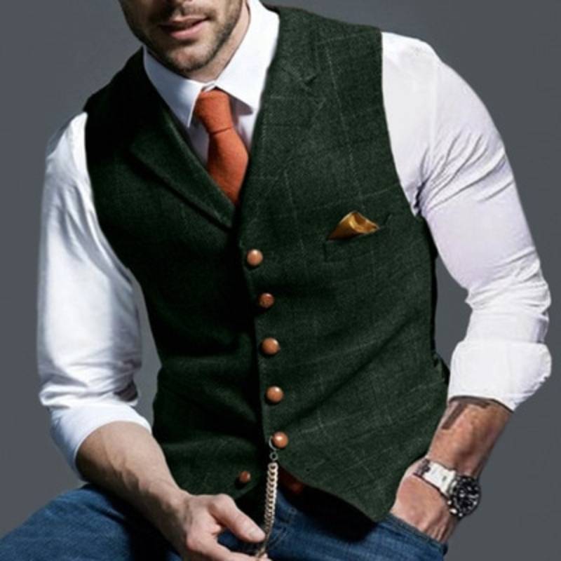 Men's plaid vest for weddings and formal events