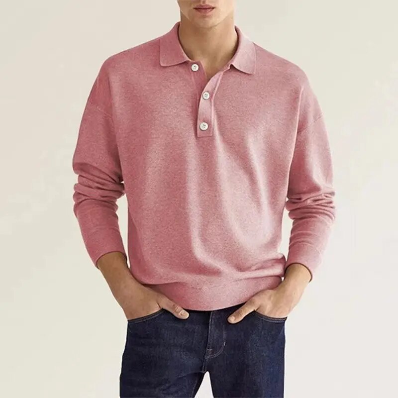 Men's classic long-sleeve polo shirt