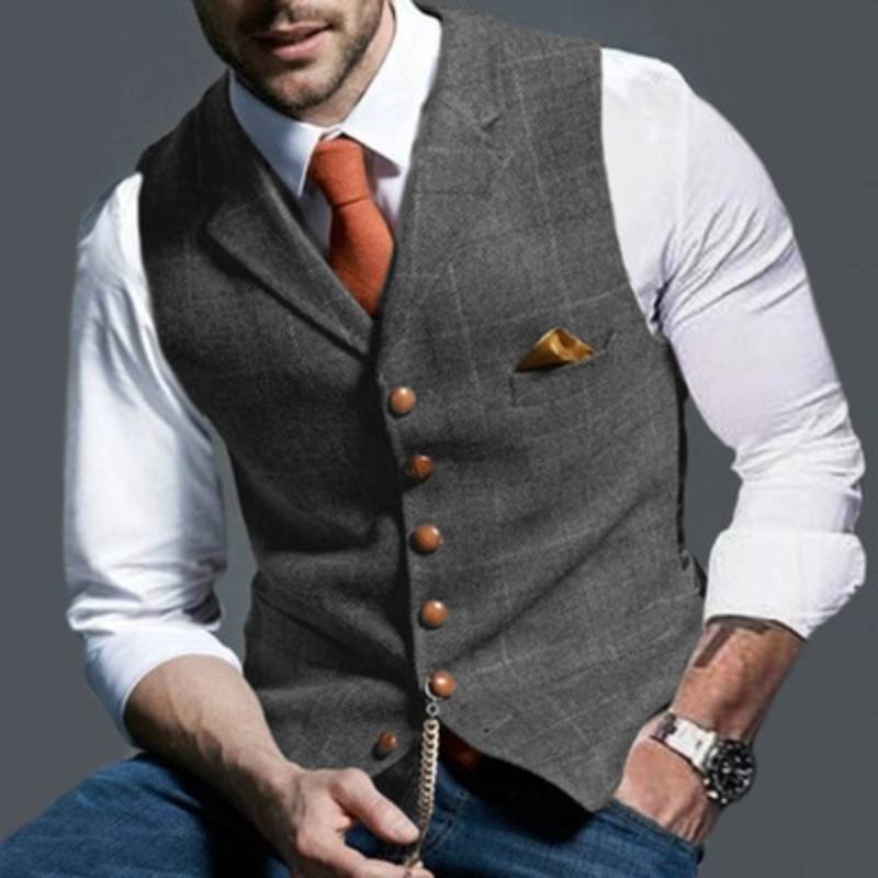 Men's plaid vest for weddings and formal events