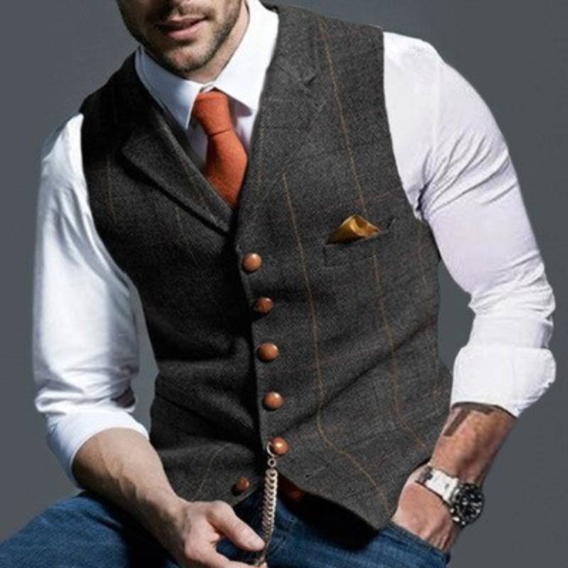 Men's plaid vest for weddings and formal events