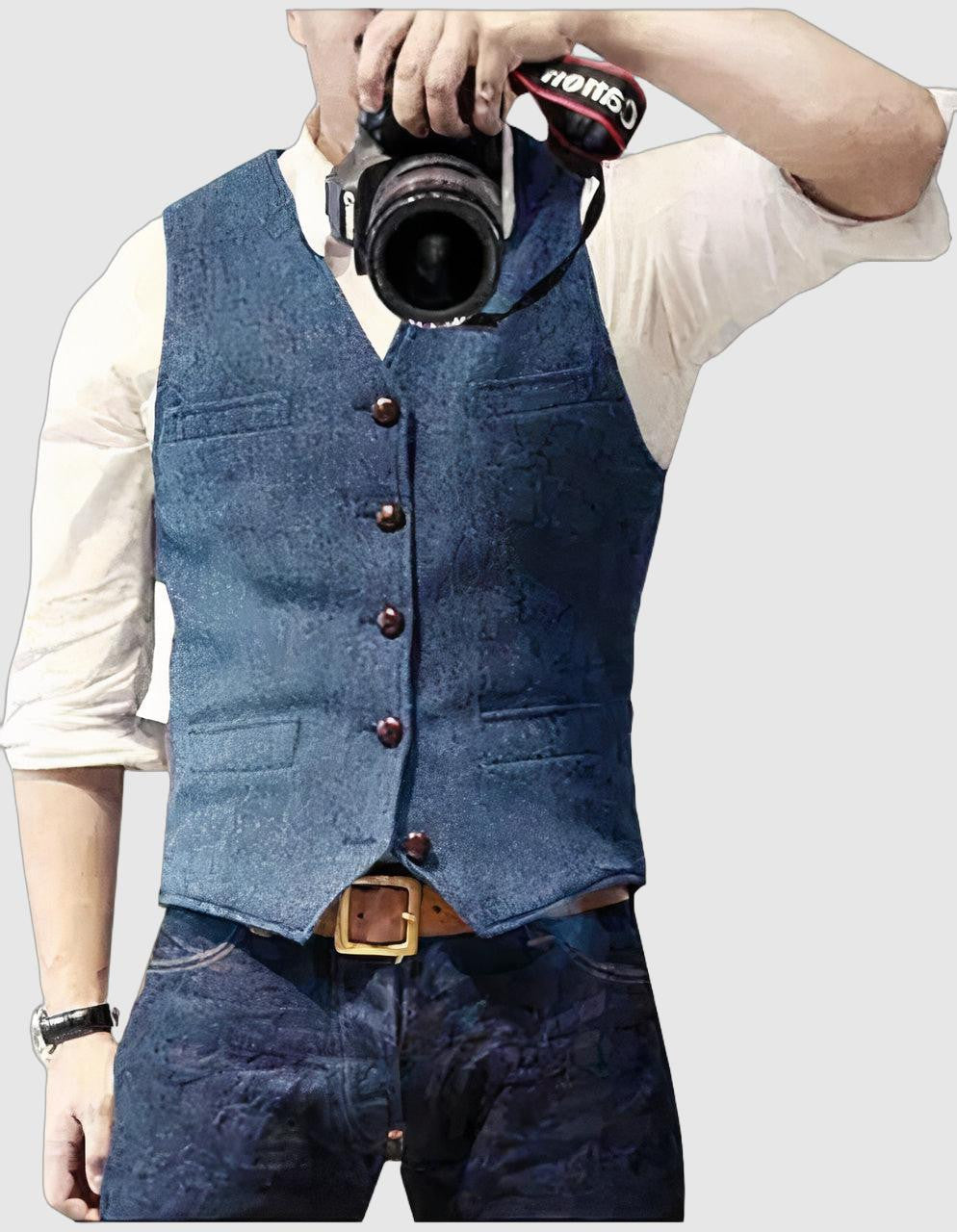 Classic Herringbone Vest - Sharp British Style for Weddings & Work