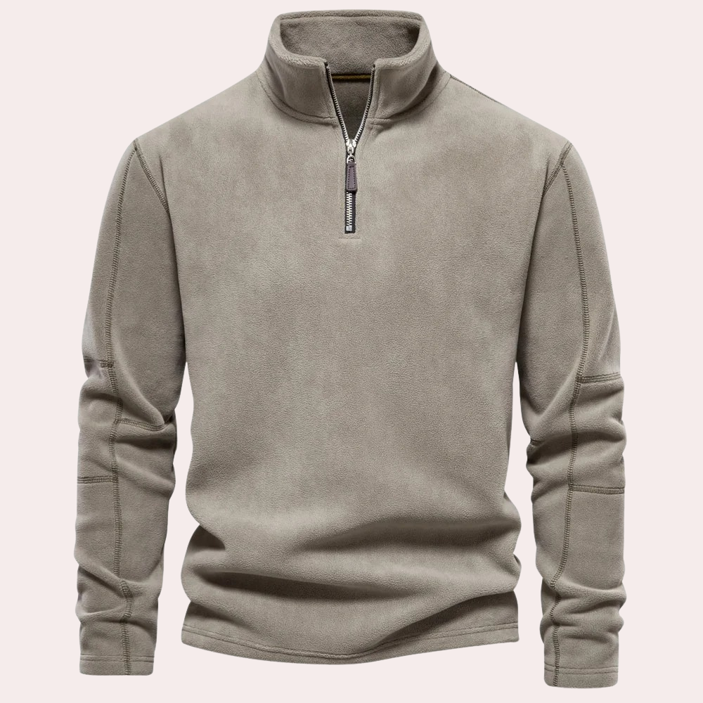 Men's casual loose fit half zip stand collar sweater