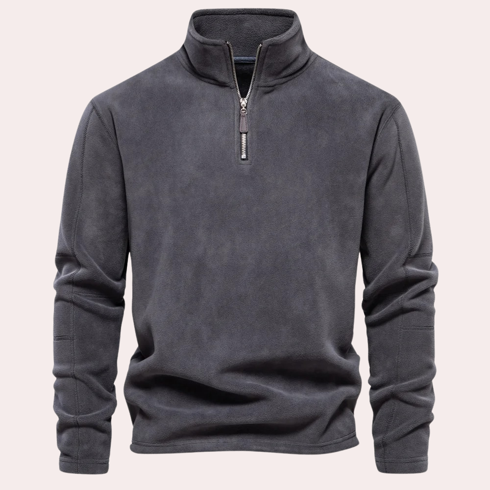 Men's casual loose fit half zip stand collar sweater