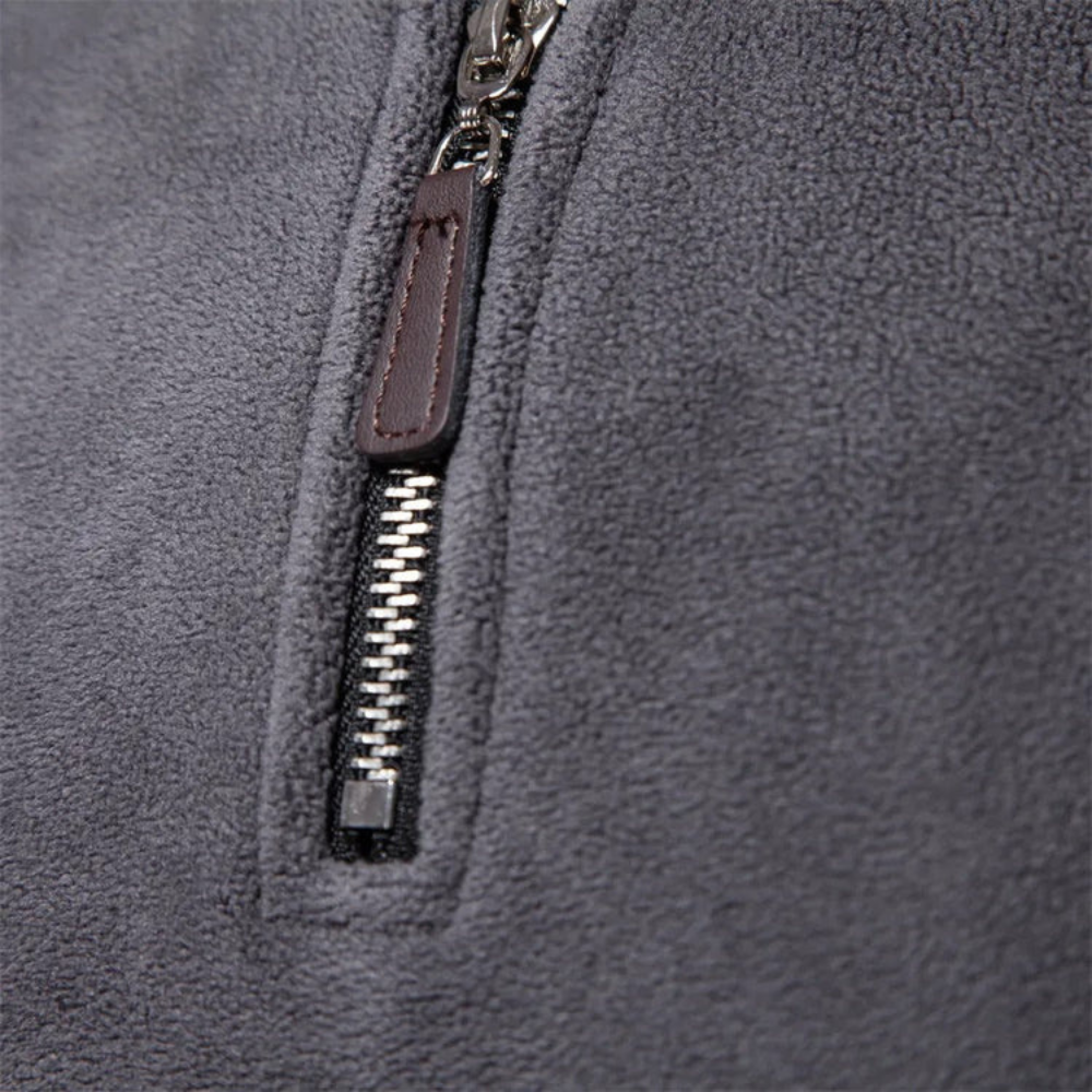 Men's casual loose fit half zip stand collar sweater