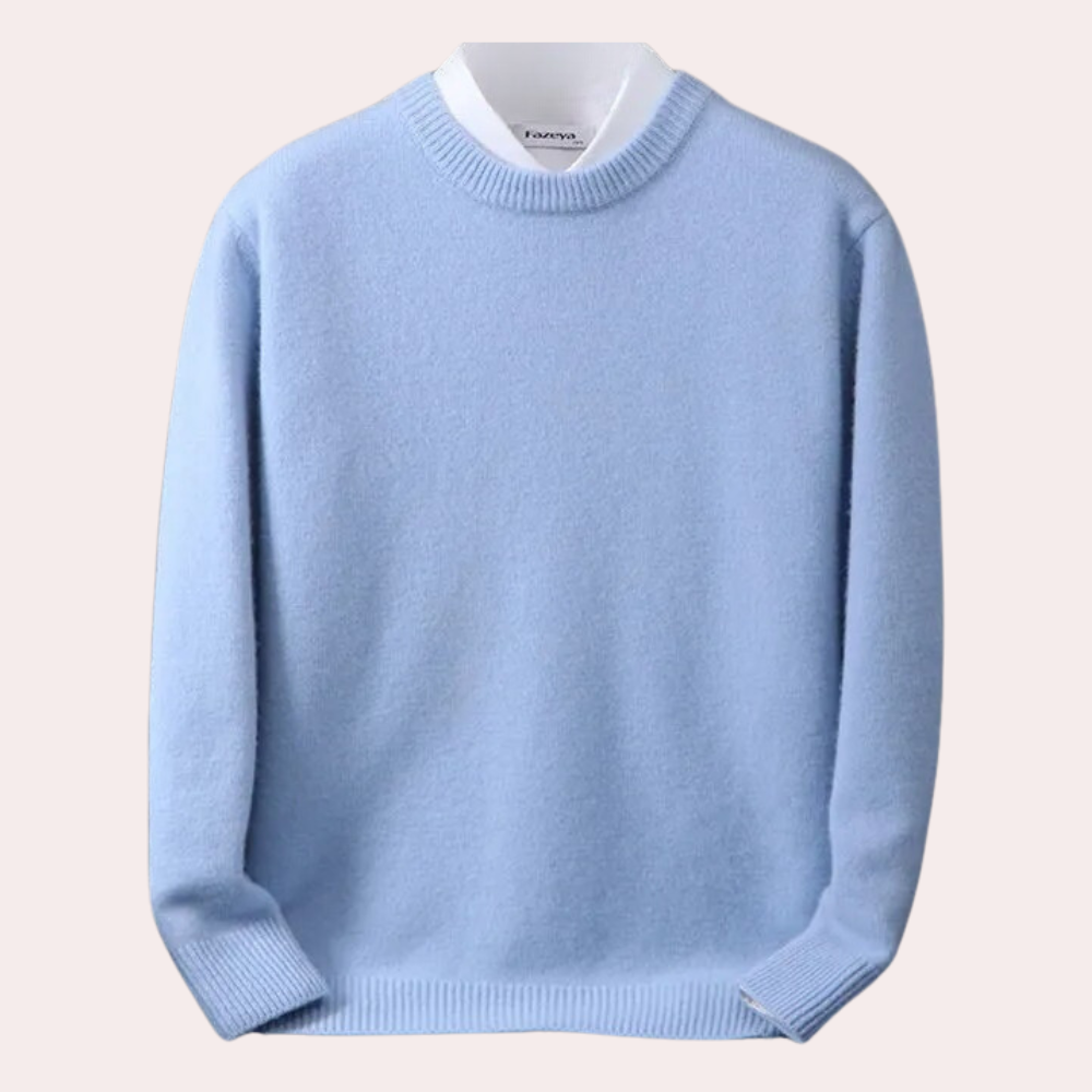 Casual men's round neck long sleeve sweater