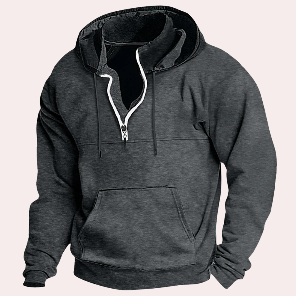 Hooded casual sweatshirt jacket for men