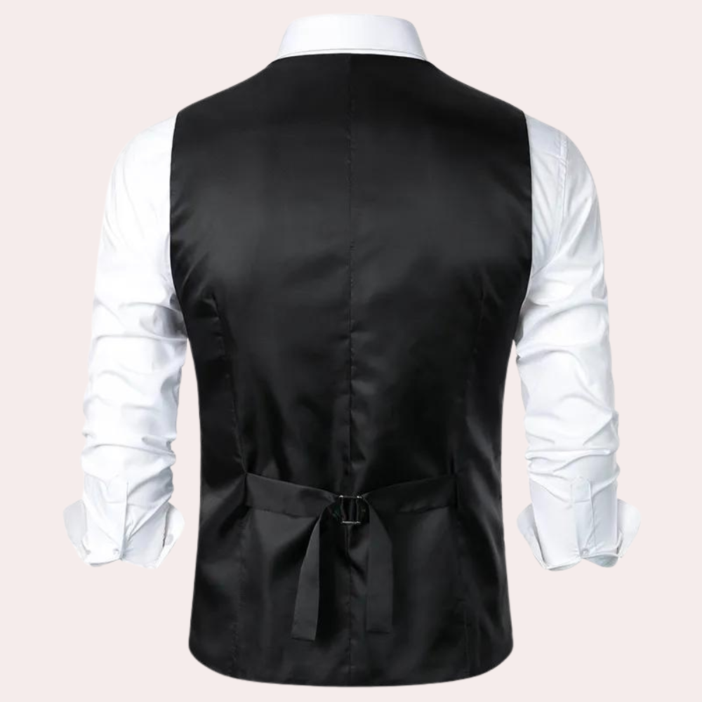 Men's retro v-neck single-breasted casual vest