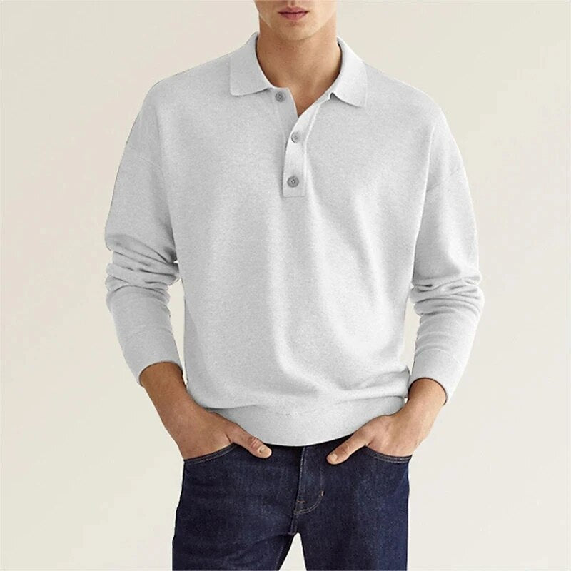 Men's classic long-sleeve polo shirt