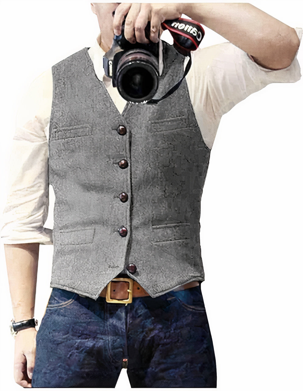 Classic Herringbone Vest - Sharp British Style for Weddings & Work