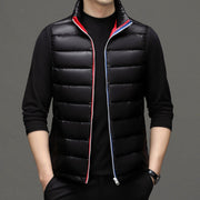 Men's sleeveless stand collar down vest