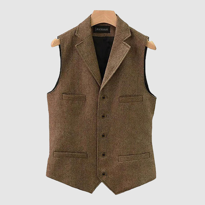 Men's Single-breasted vest with pockets