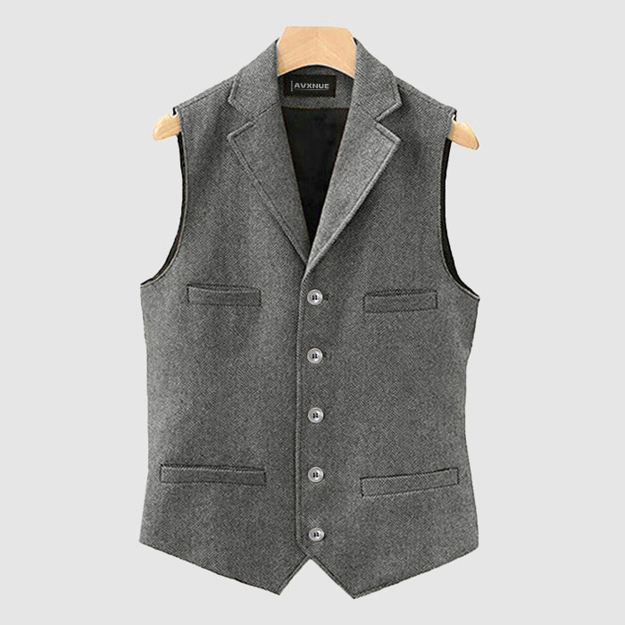Men's Single-breasted vest with pockets