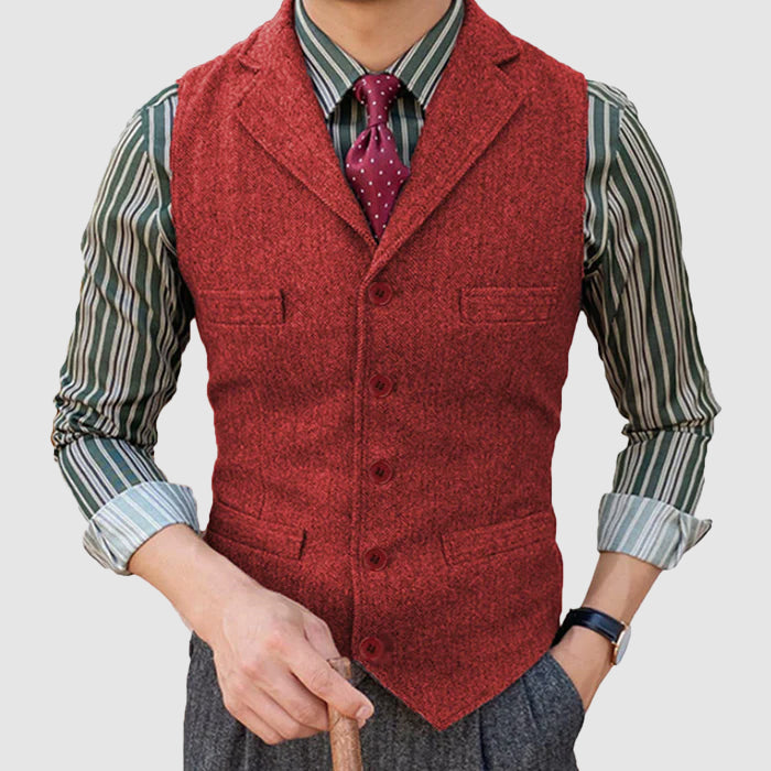 Men's Single-breasted vest with pockets