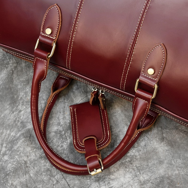 Leather Travel Bag – Luxury Weekender for Men and Women