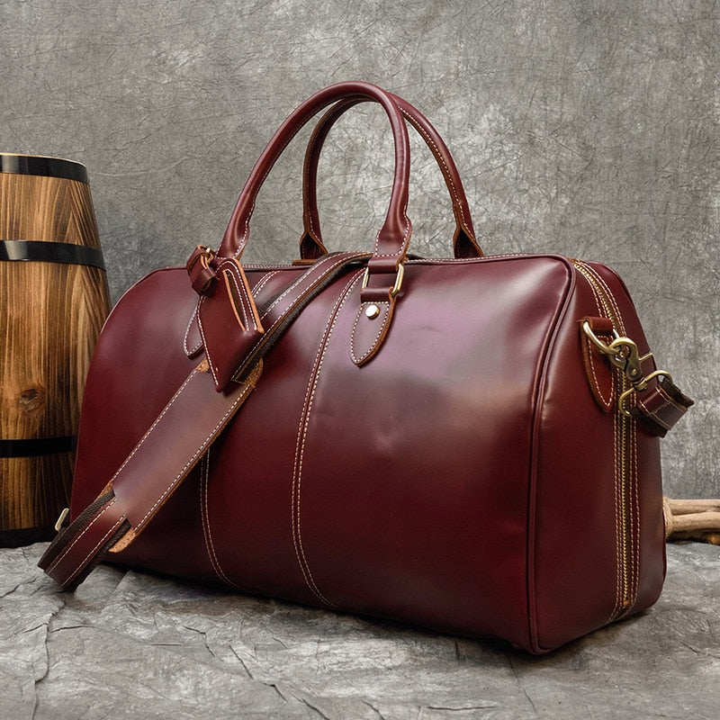 Leather Travel Bag – Luxury Weekender for Men and Women