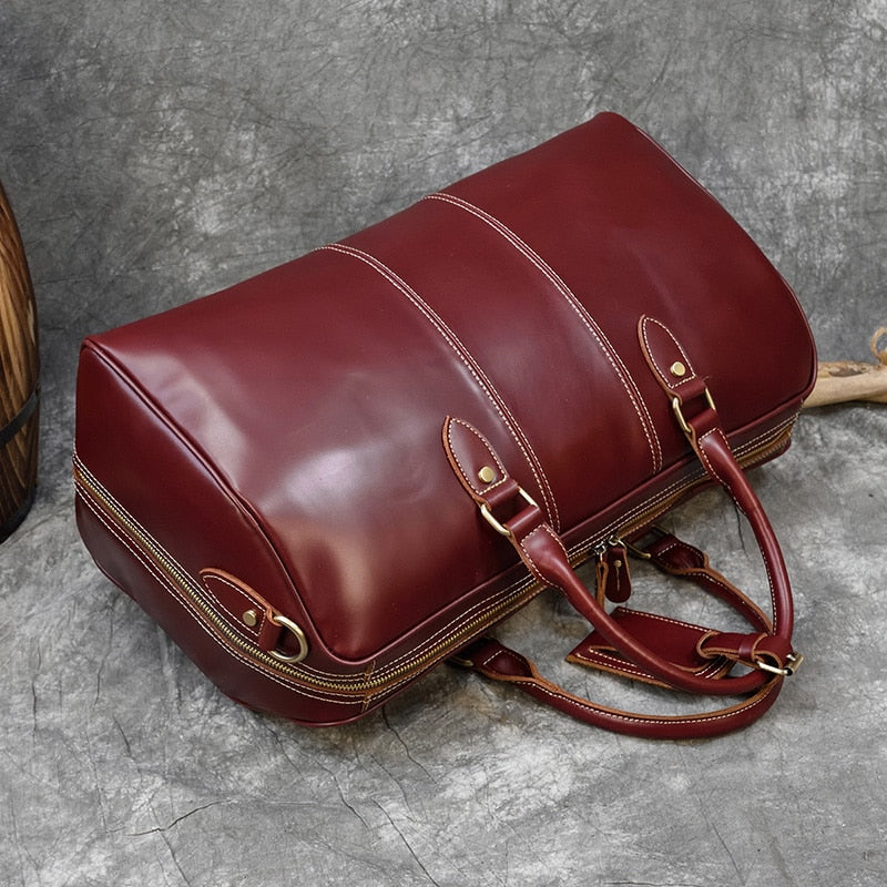 Leather Travel Bag – Luxury Weekender for Men and Women