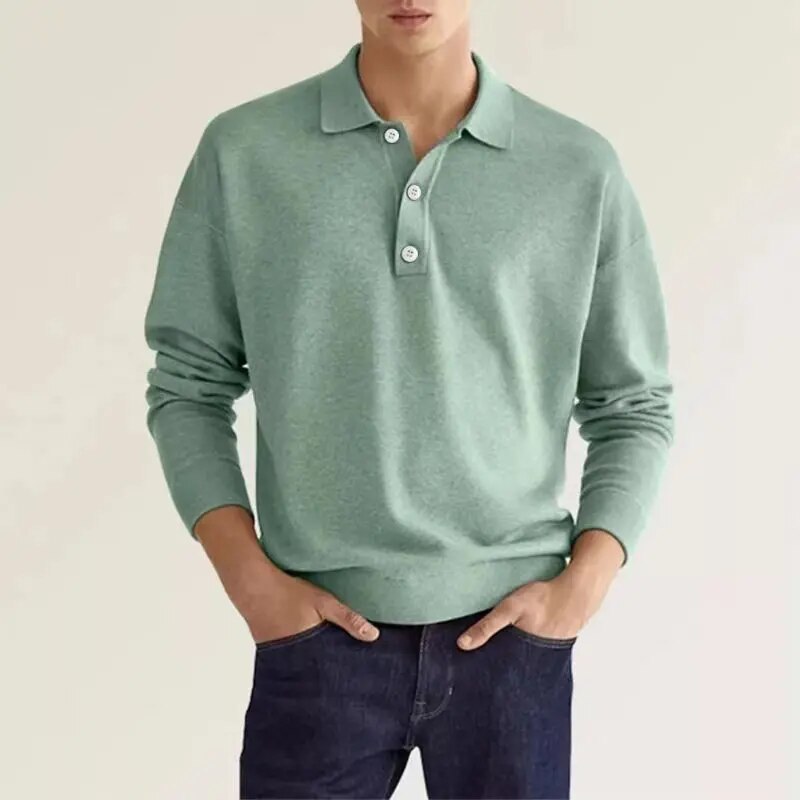 Men's classic long-sleeve polo shirt