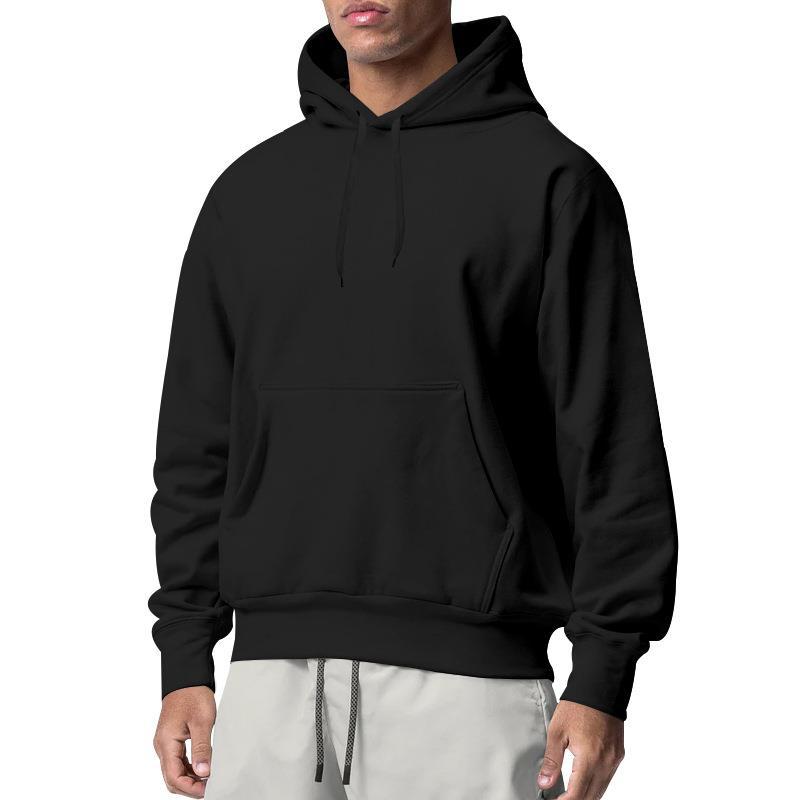 Men's solid color hooded sweatshirt