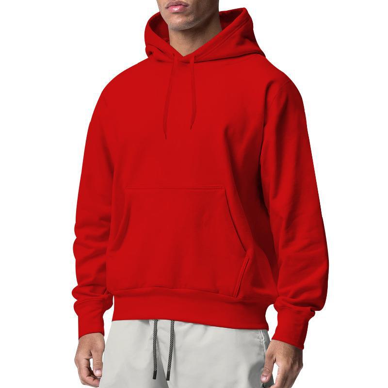 Men's solid color hooded sweatshirt