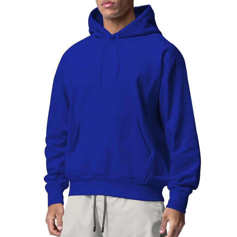 Men's solid color hooded sweatshirt