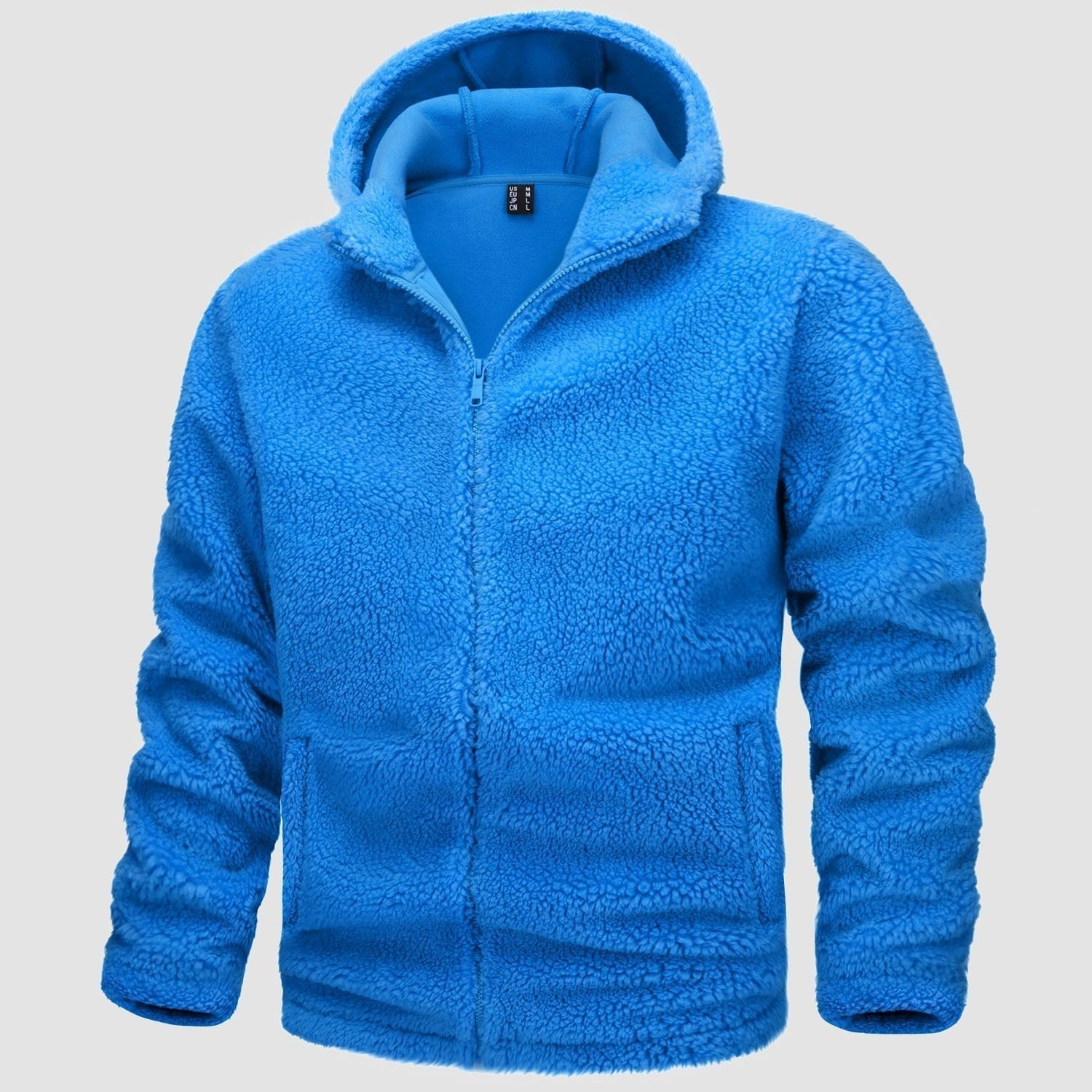 Men's warm and comfortable hooded jacket with zipper closure