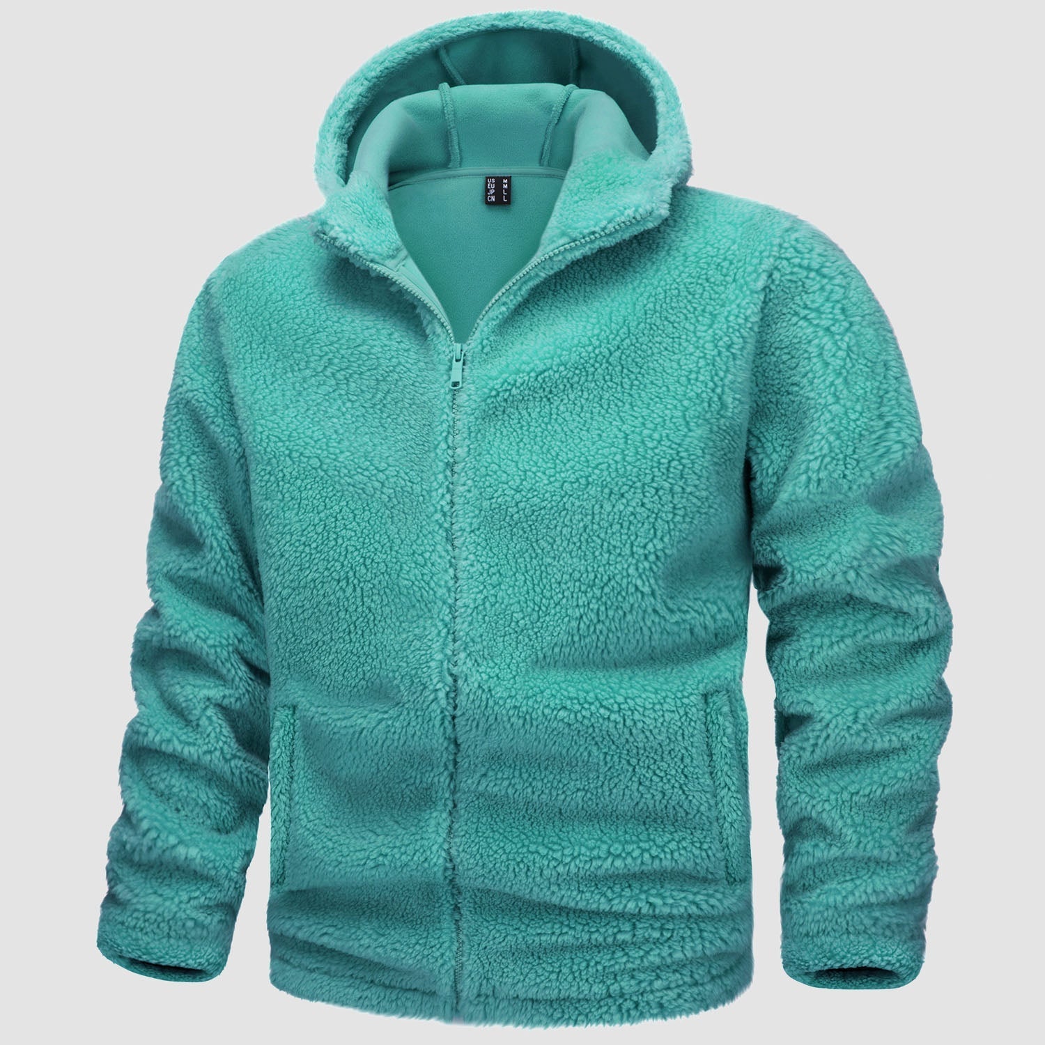 Men's warm and comfortable hooded jacket with zipper closure