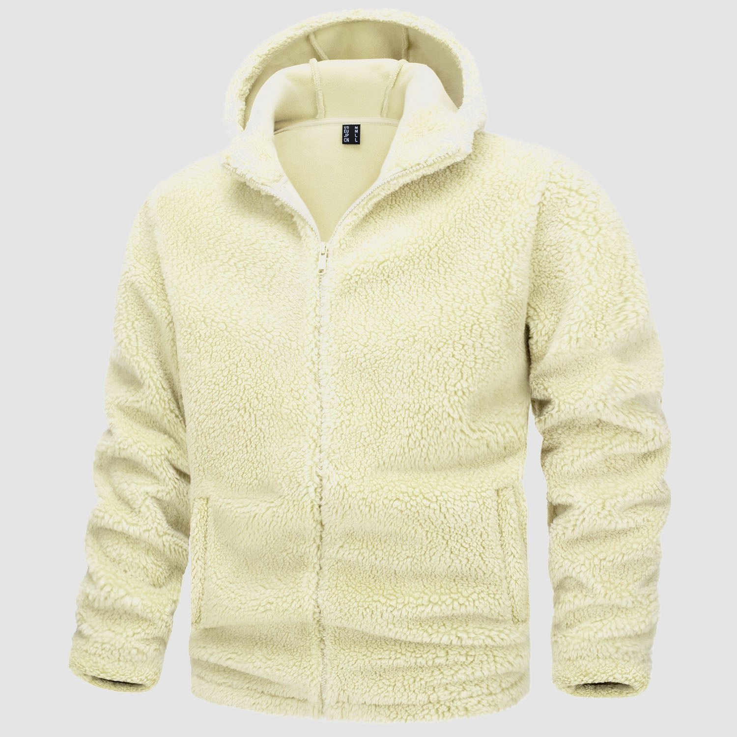 Men's warm and comfortable hooded jacket with zipper closure