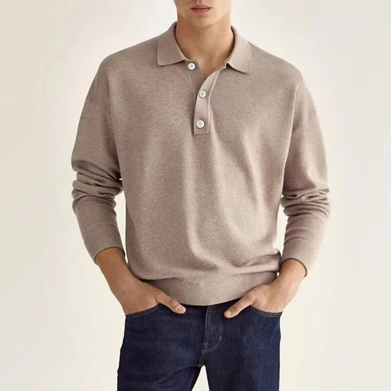 Men's classic long-sleeve polo shirt