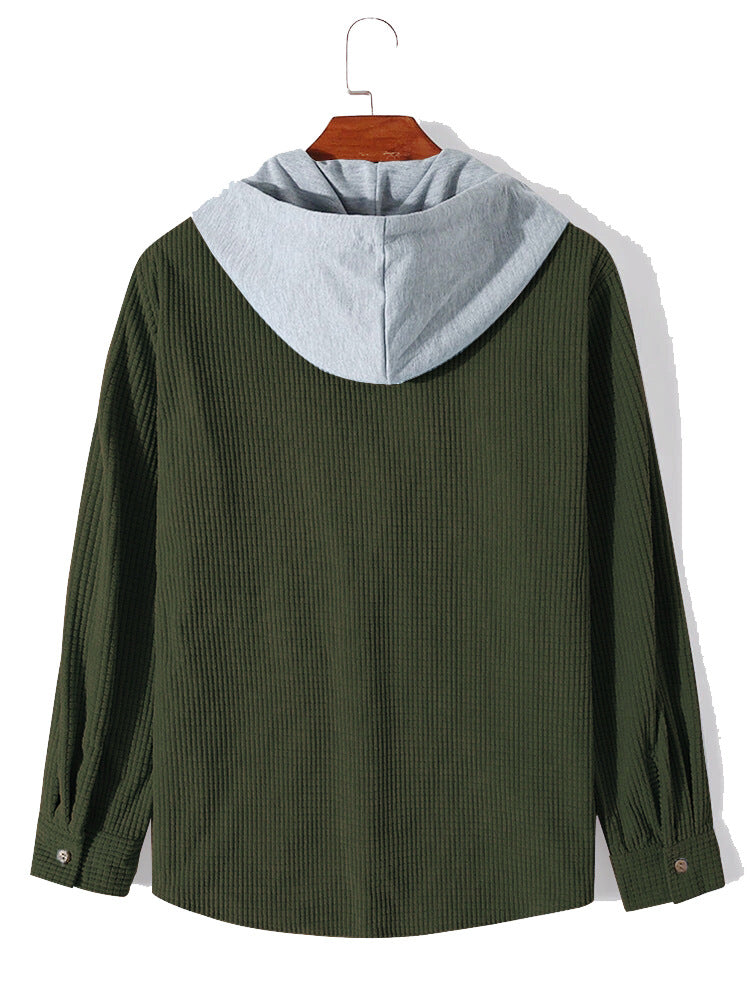 Men's autumn and winter waffle hooded sweatshirt