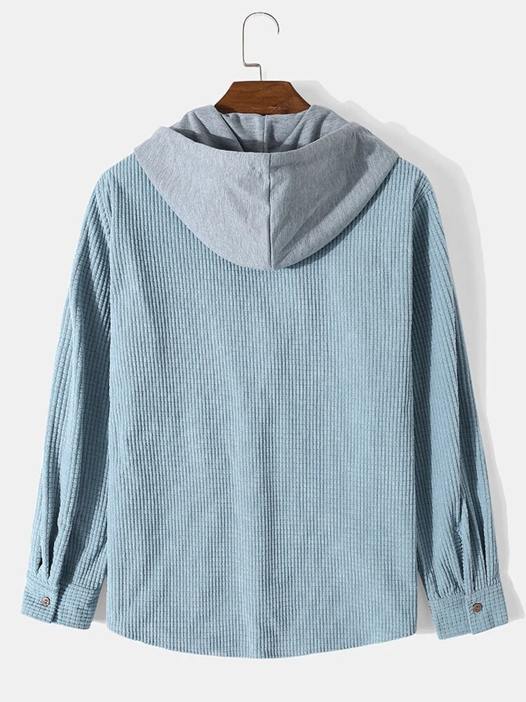 Men's autumn and winter waffle hooded sweatshirt