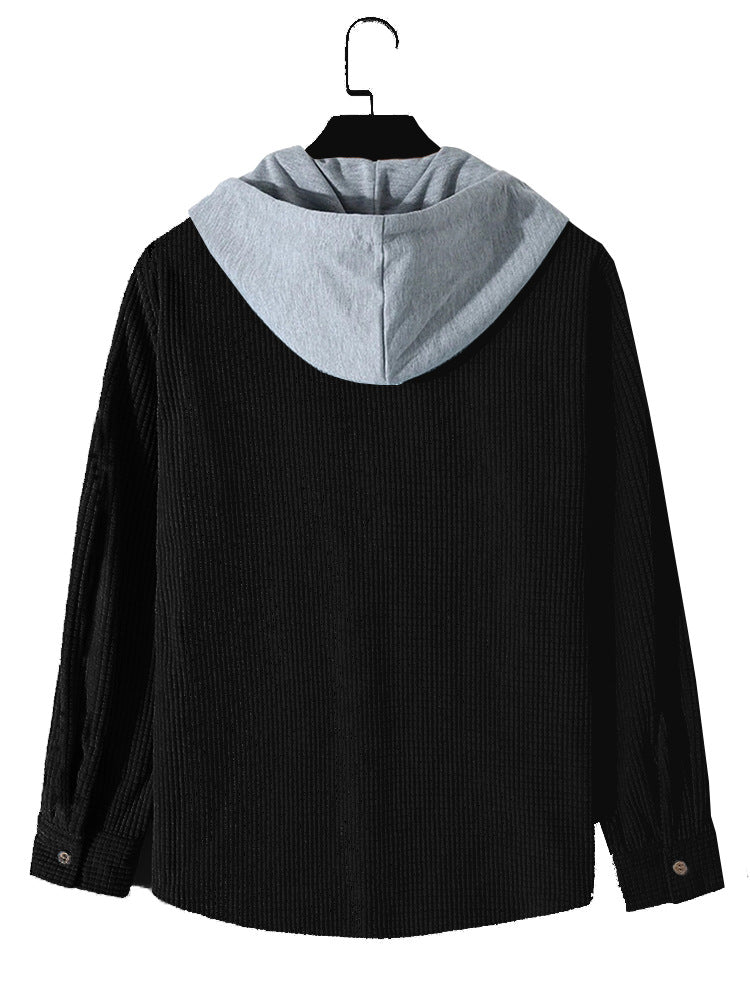 Men's autumn and winter waffle hooded sweatshirt
