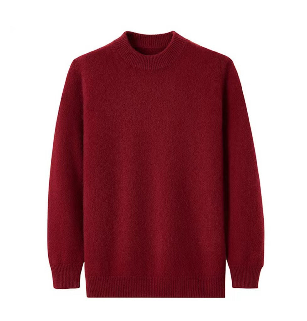 Casual men's sweater with long sleeve and high collar