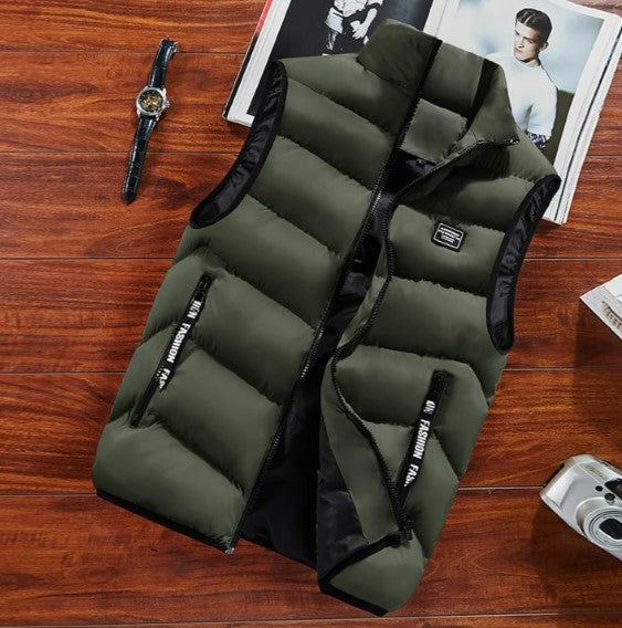 Men's puffer vest in brown