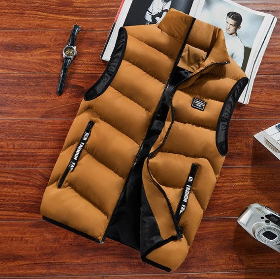 Men's puffer vest in brown